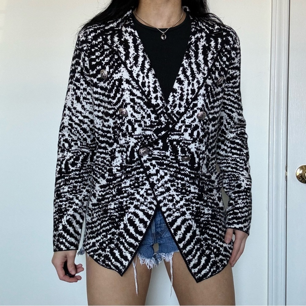 Sioni NWOT Black & White Soft Blazer Large